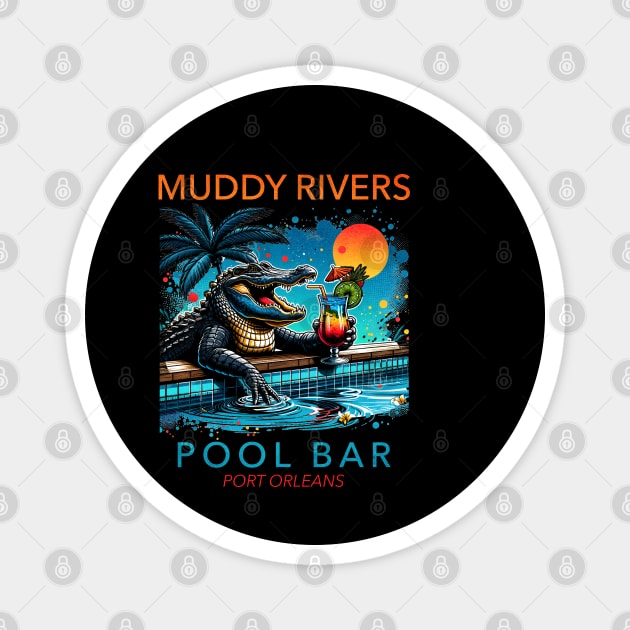 Muddy RIvers Pool Bar Port Orleans Riverside Resort Magnet by Joaddo